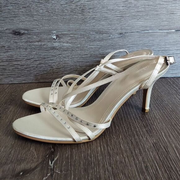NEW Vintage Zeita Swarovski Crystal Embellished Pageant/Prom Strappy Heels 39 - Picture 1 of 10